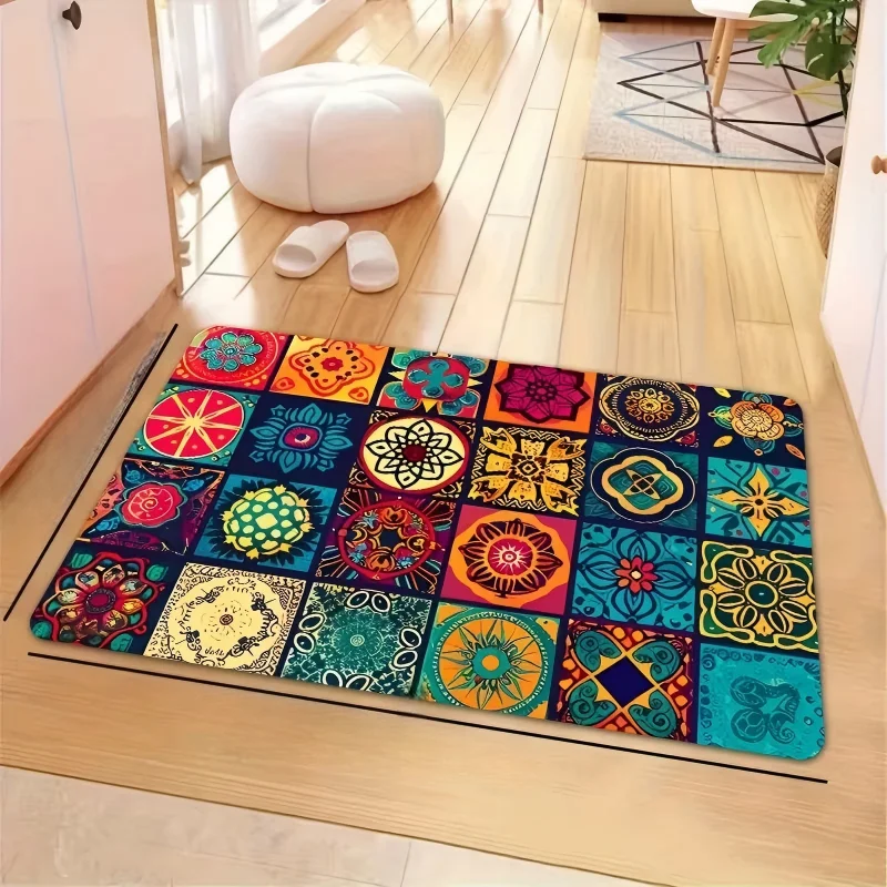 Antypoślizgowa mata podłogowa boho do kuchni i łazienki 50x80cm