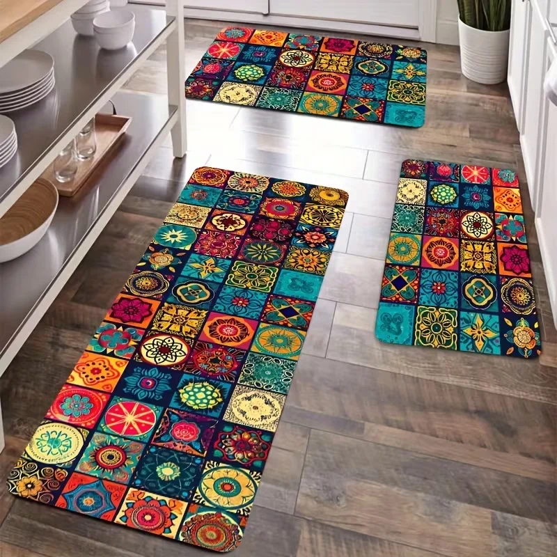 Antypoślizgowa mata podłogowa boho do kuchni i łazienki 40x60 50x80 40x120