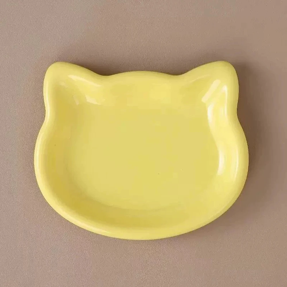 Antypoślizgowa miska dla kota w pastelowych kolorach żółty