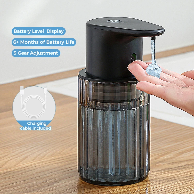 Automatyczny bezdotykowy dozownik mydła 300 ml USB Czarny