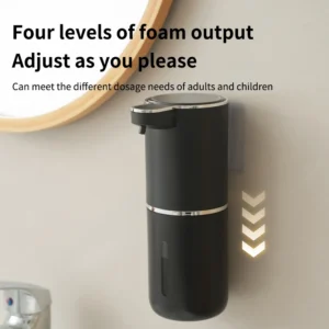Automatyczny bezdotykowy dozownik mydła w piance 380 ml USB Czarny