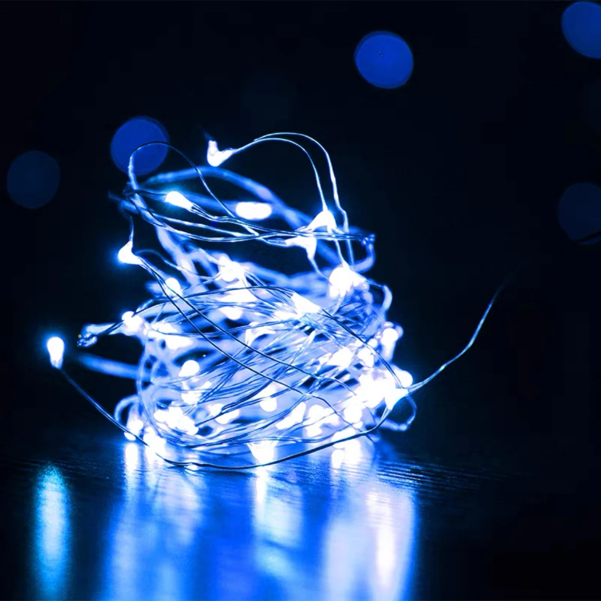 Bajkowe lampki LED na baterie do dekoracji stołu i domu Niebieski