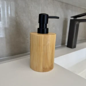 Bambusowy dozownik do mydła i kubek łazienkowy Soap dispenser