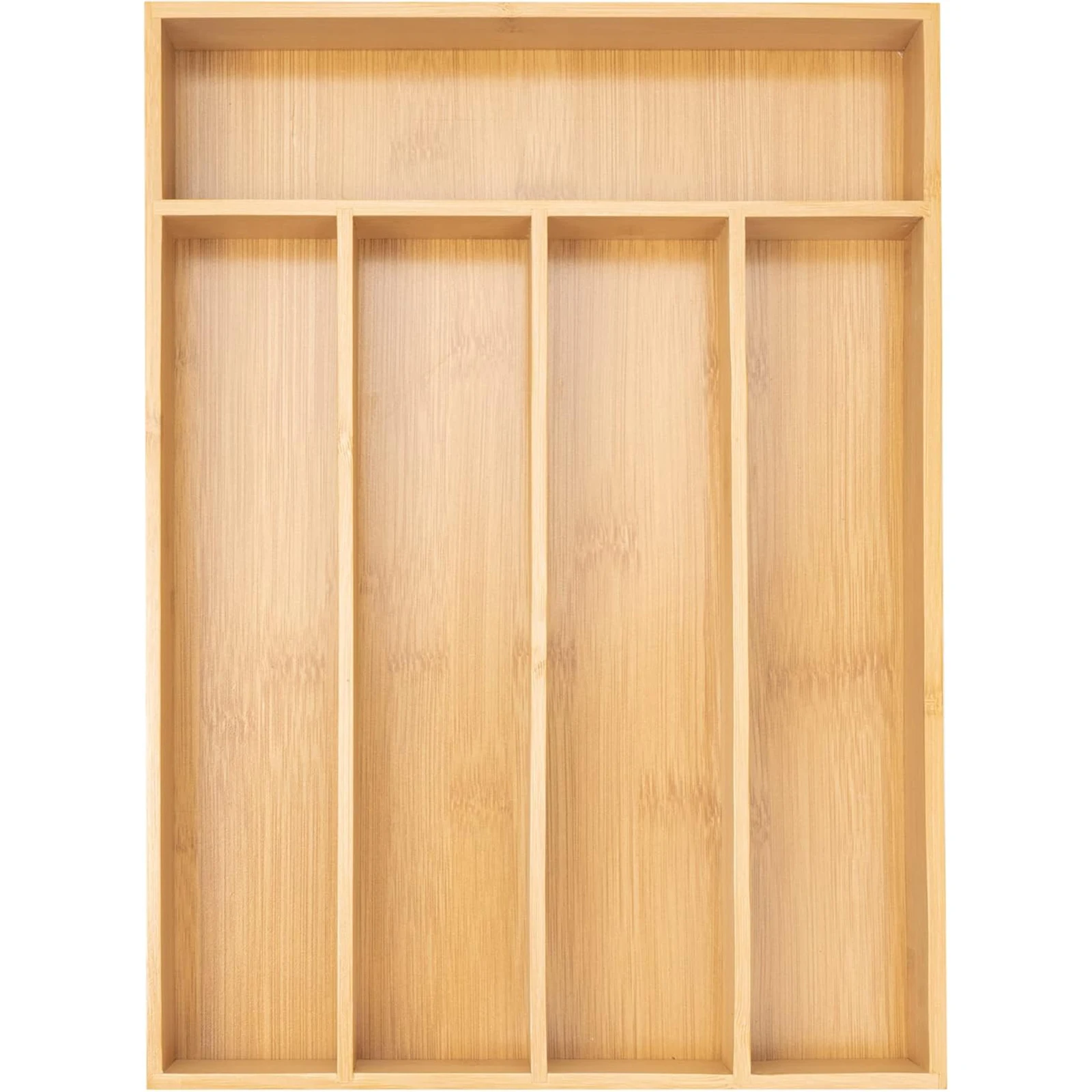 Bambusowy organizer na sztućce z 5 przegródkami Natural