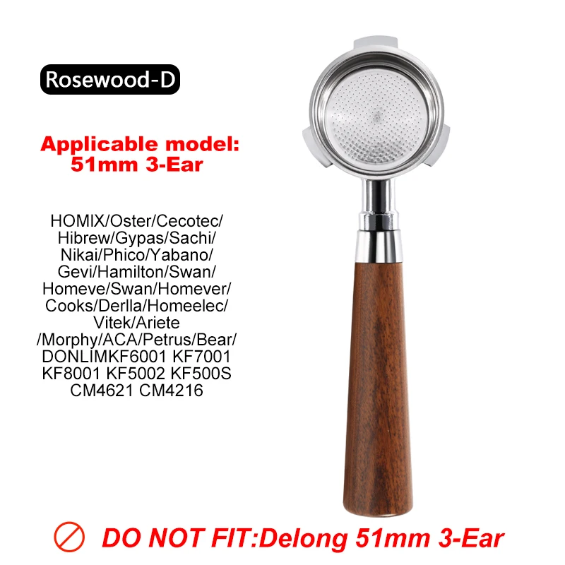 Bezdenowy portafilter 51 mm ze stali nierdzewnej do ekspresów Hibrew Cecotec Homix Ciemnoszary