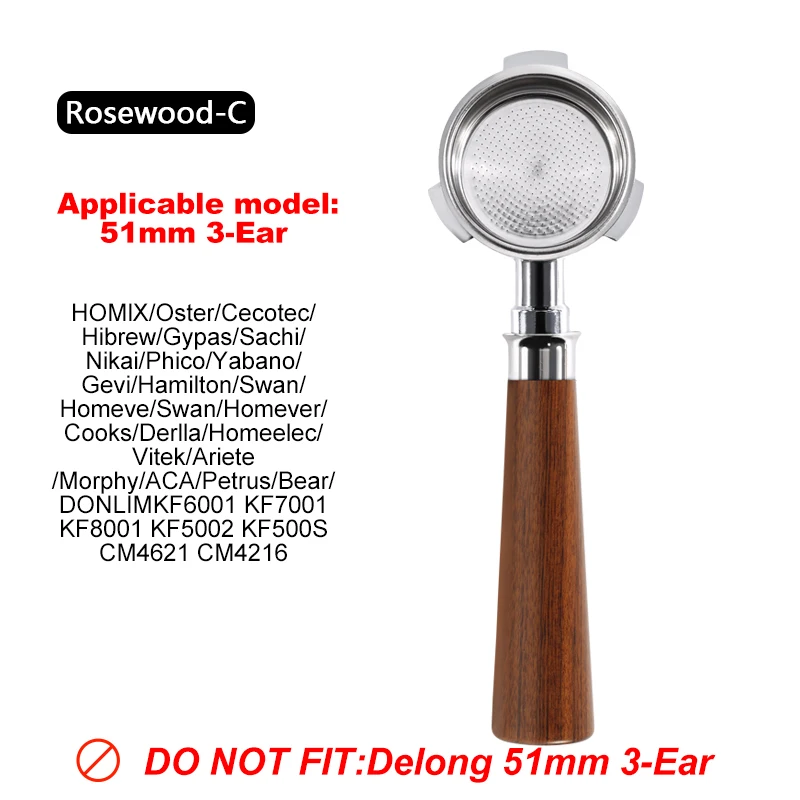 Bezdenowy portafilter 51 mm ze stali nierdzewnej do ekspresów Hibrew Cecotec Homix Kolba