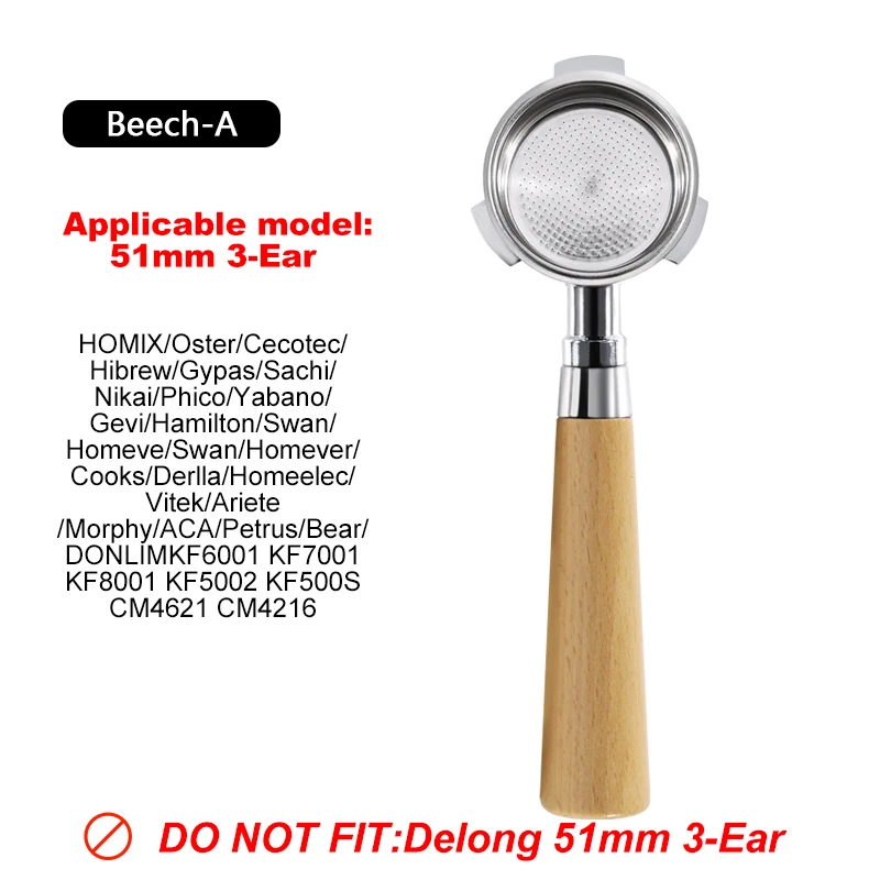 Bezdenowy portafilter 51 mm ze stali nierdzewnej do ekspresów Hibrew Cecotec Homix Niebieski