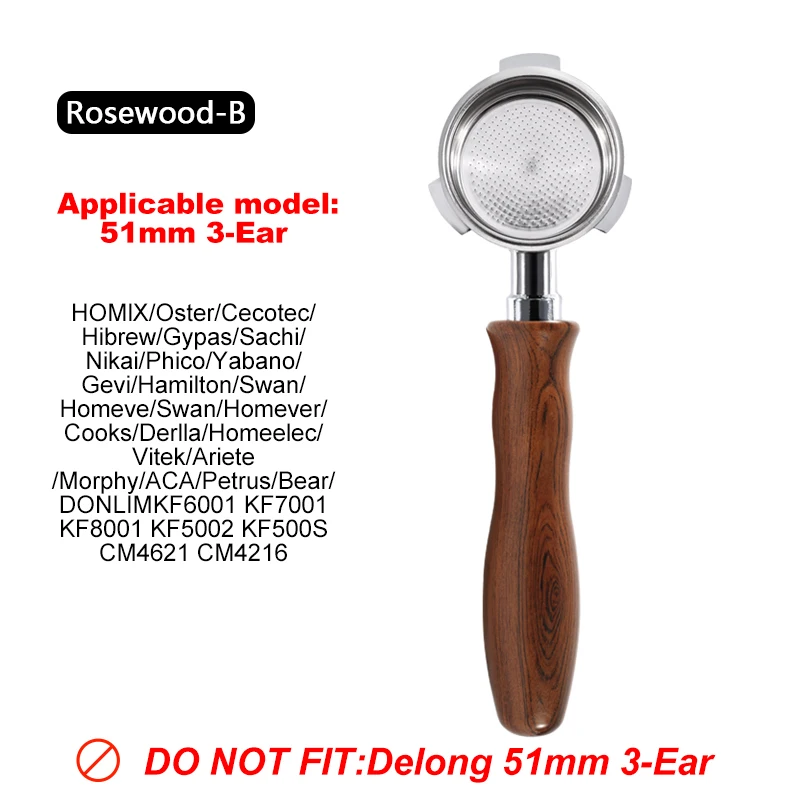 Bezdenowy portafilter 51 mm ze stali nierdzewnej do ekspresów Hibrew Cecotec Homix Szary