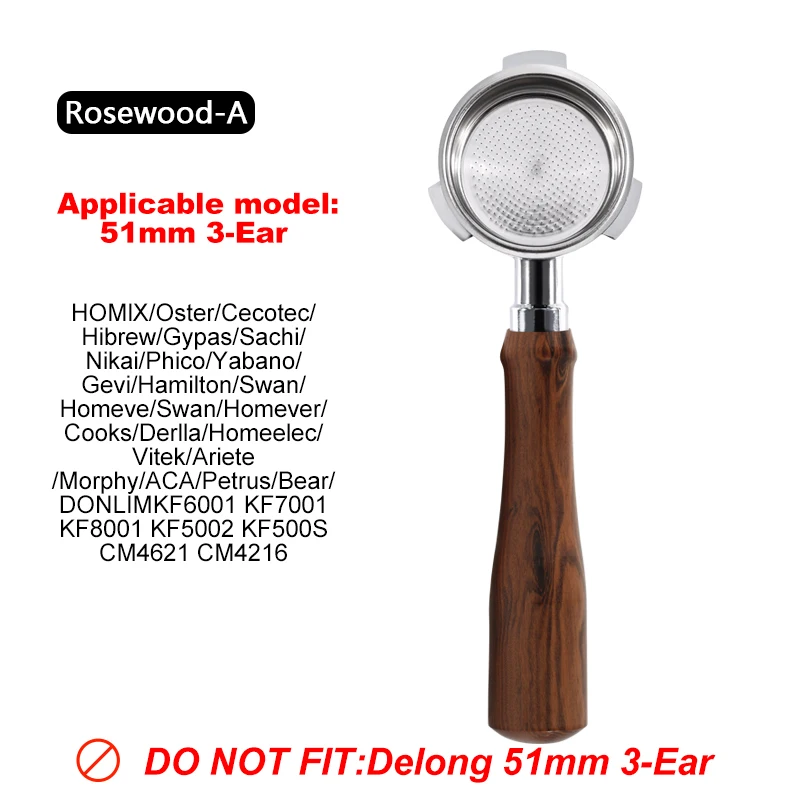 Bezdenowy portafilter 51 mm ze stali nierdzewnej do ekspresów Hibrew Cecotec Homix Złoto