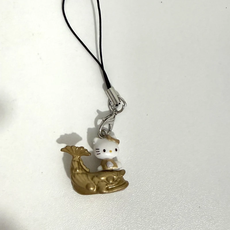 Brelok Hello Kitty na motocyklu, zawieszka do torby Brązowy