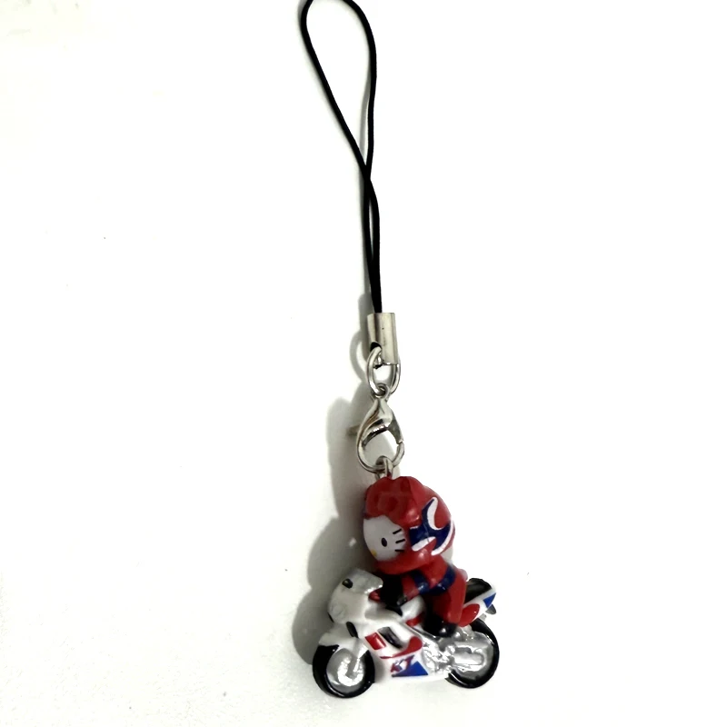 Brelok Hello Kitty na motocyklu, zawieszka do torby Złoto