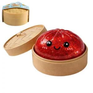 Brokatowe squishy pierożek antystresowe do ściskania w pudełku Burgundia