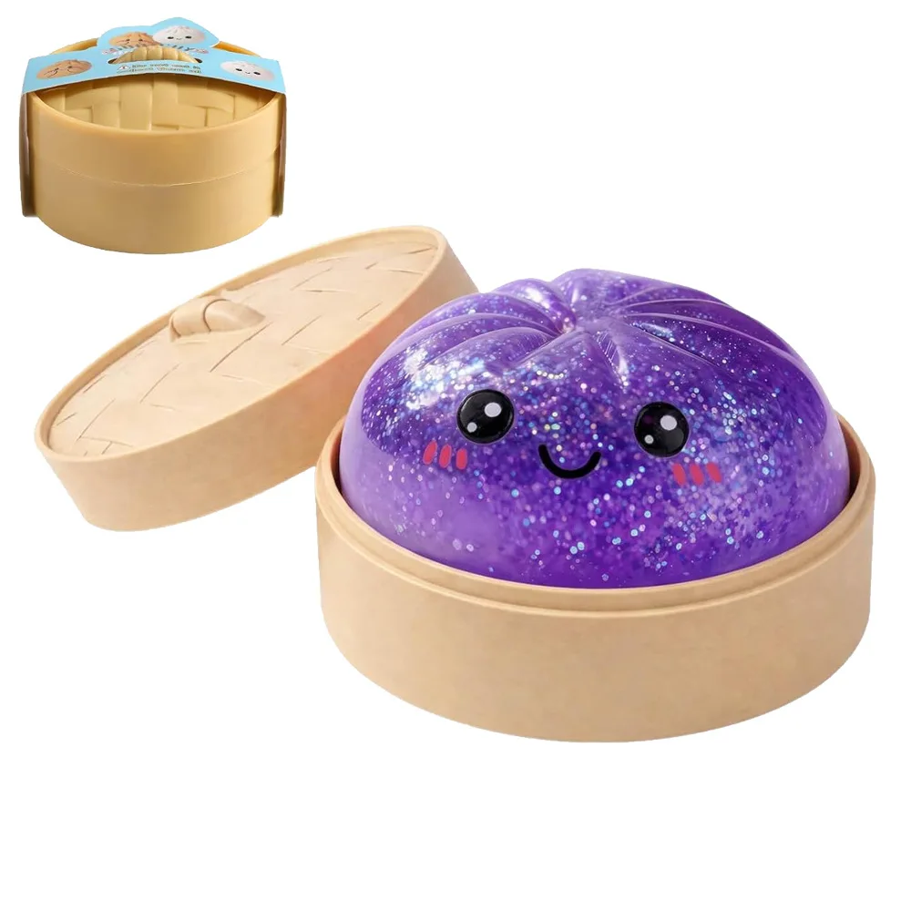 Brokatowe squishy pierożek antystresowe do ściskania w pudełku Lawenda