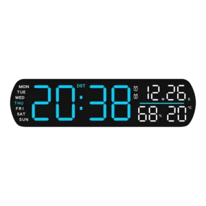 Budzik LED z wyświetlaczem temperatury wilgotności i daty Czerwony