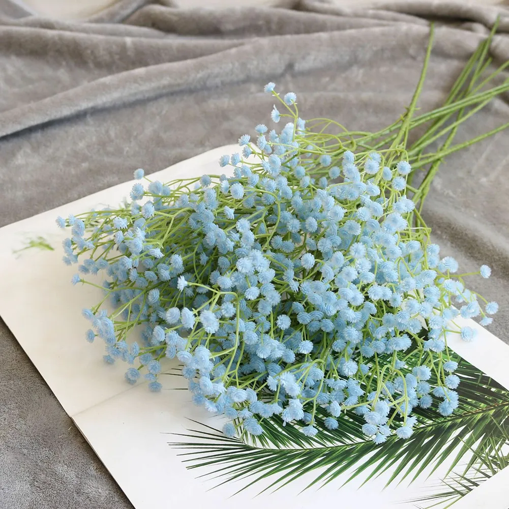 Bukiet sztucznych kwiatów jedwabnych 64 cm Niebieski