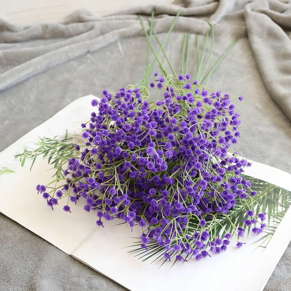 Bukiet sztucznych kwiatów jedwabnych 64 cm Fioletowy