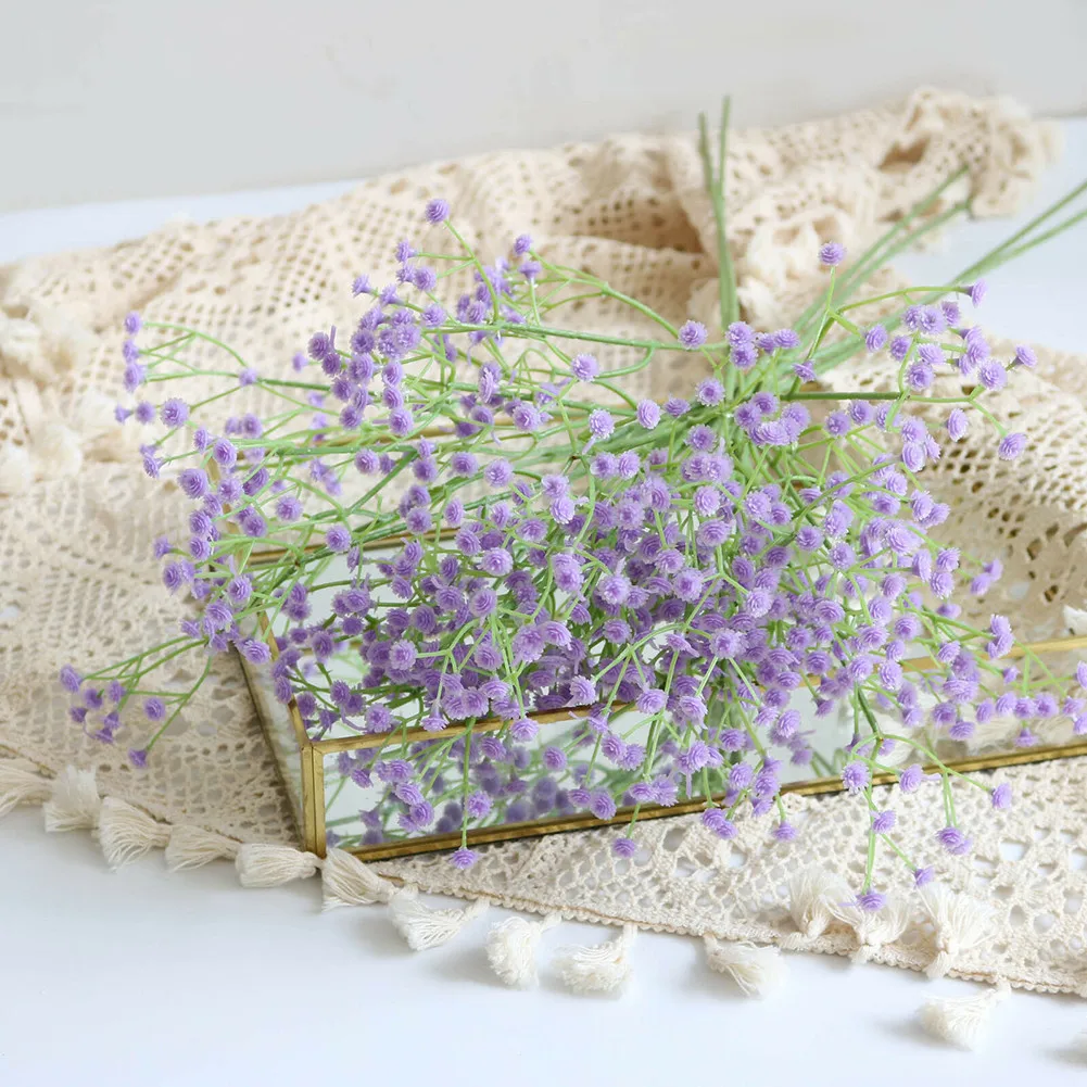 Bukiet sztucznych kwiatów jedwabnych 64 cm Jasnofioletowy
