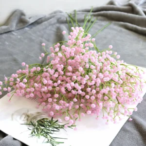 Bukiet sztucznych kwiatów jedwabnych 64 cm Różowy