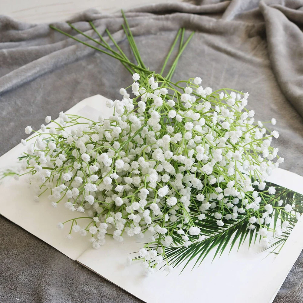 Bukiet sztucznych kwiatów jedwabnych 64 cm Biały