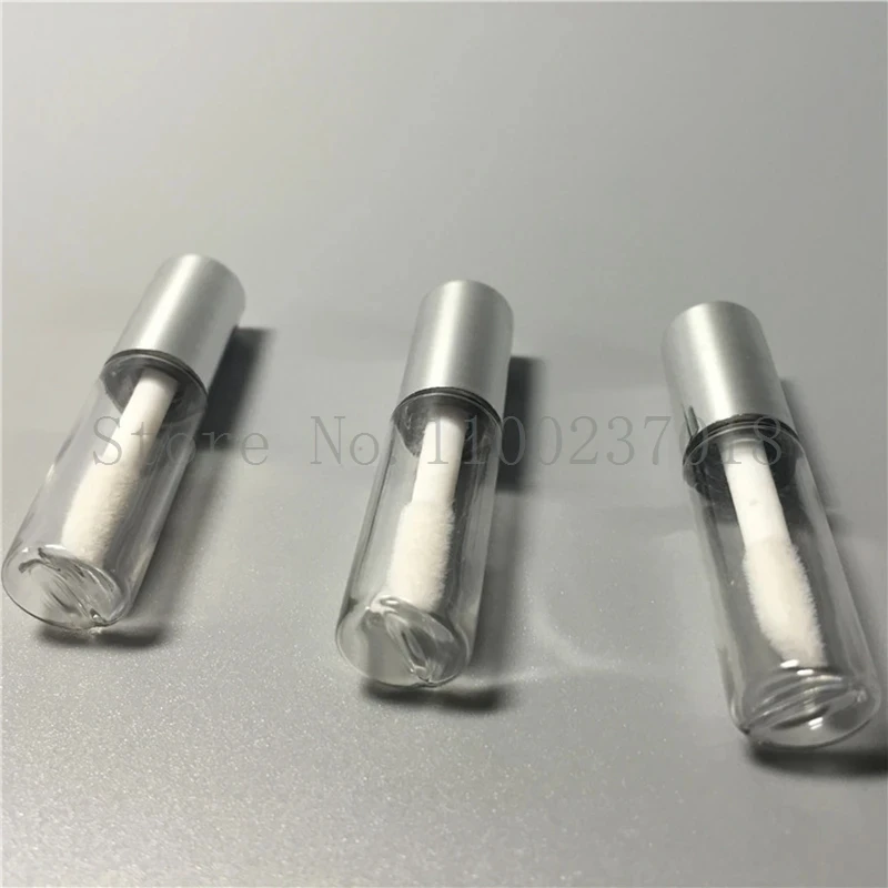 Buteleczki na błyszczyk 1,2 ml z aplikatorem - zestaw DIY Siver cap