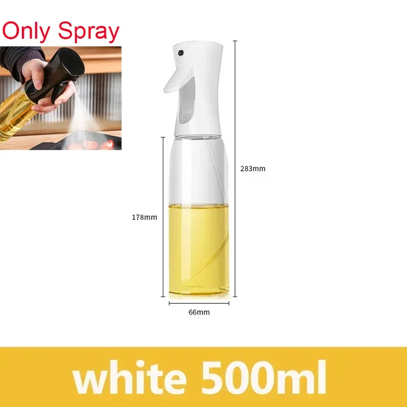 Butelka z atomizerem do oliwy i oleju, spray kuchenny Biały