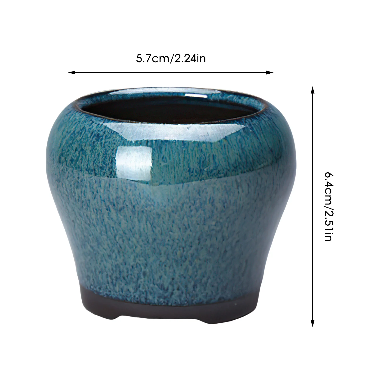 Chińska ceramiczna doniczka do bonsai z odpływem — na sukulenty i orchidee Fioletowy