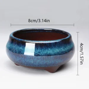 Ceramiczna doniczka bonsai w stylu chińskim z otworami drenażowymi Biały