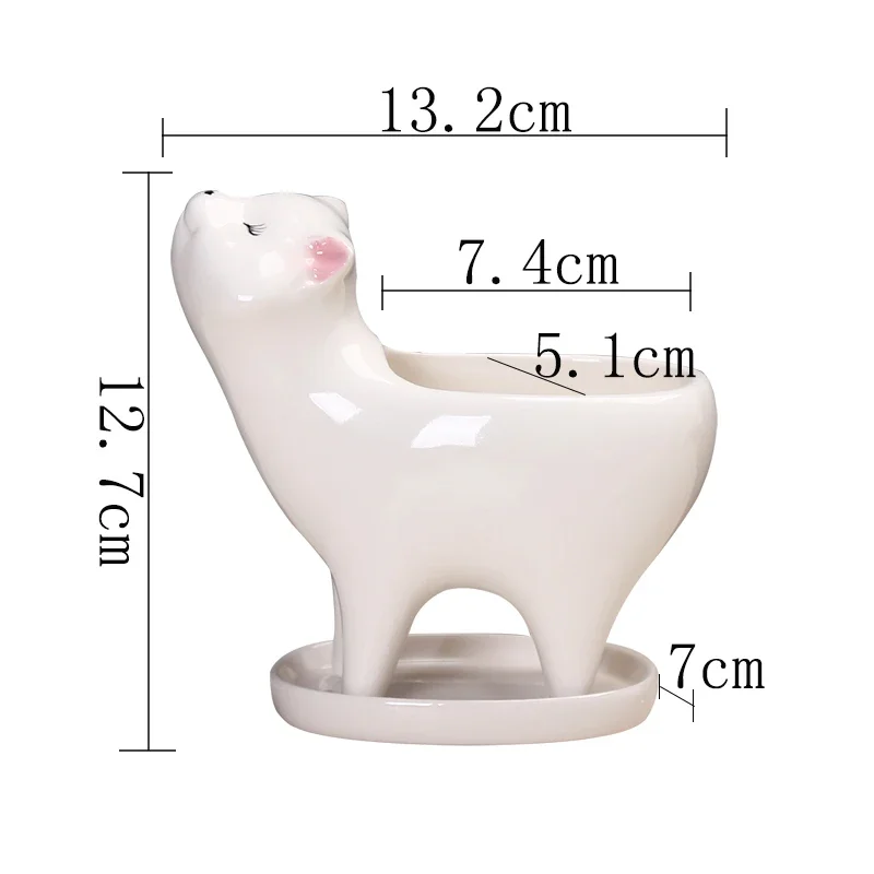 Ceramiczna doniczka w kształcie kota — wazon na sukulenty do domu Fioletowy/фиолетовый