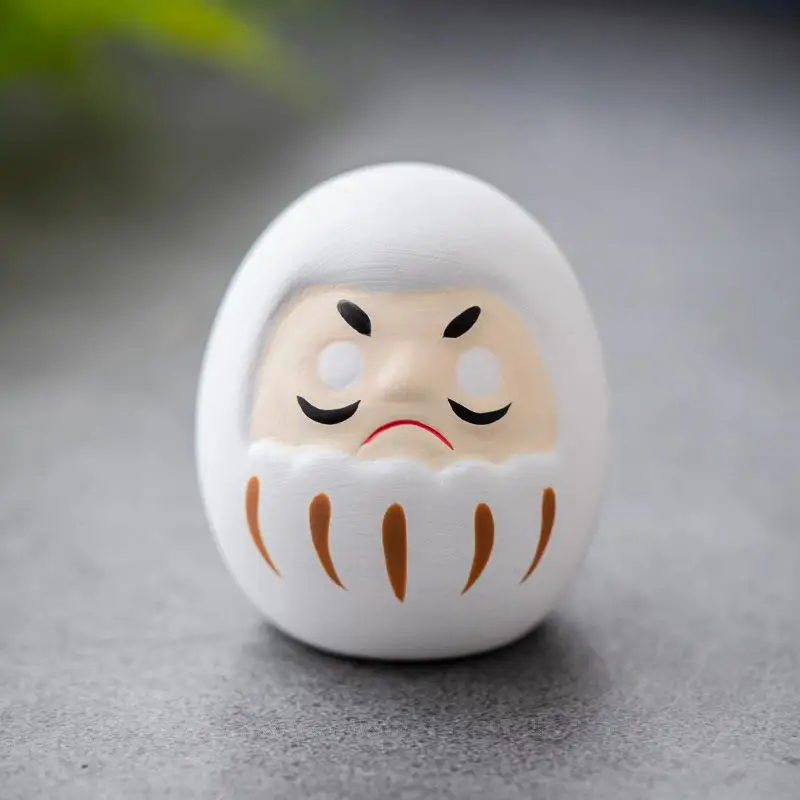 Ceramiczna laleczka Daruma figurka na szczęście Khaki