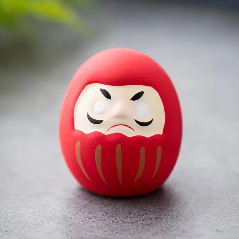 Ceramiczna laleczka Daruma figurka na szczęście Ciemny szary