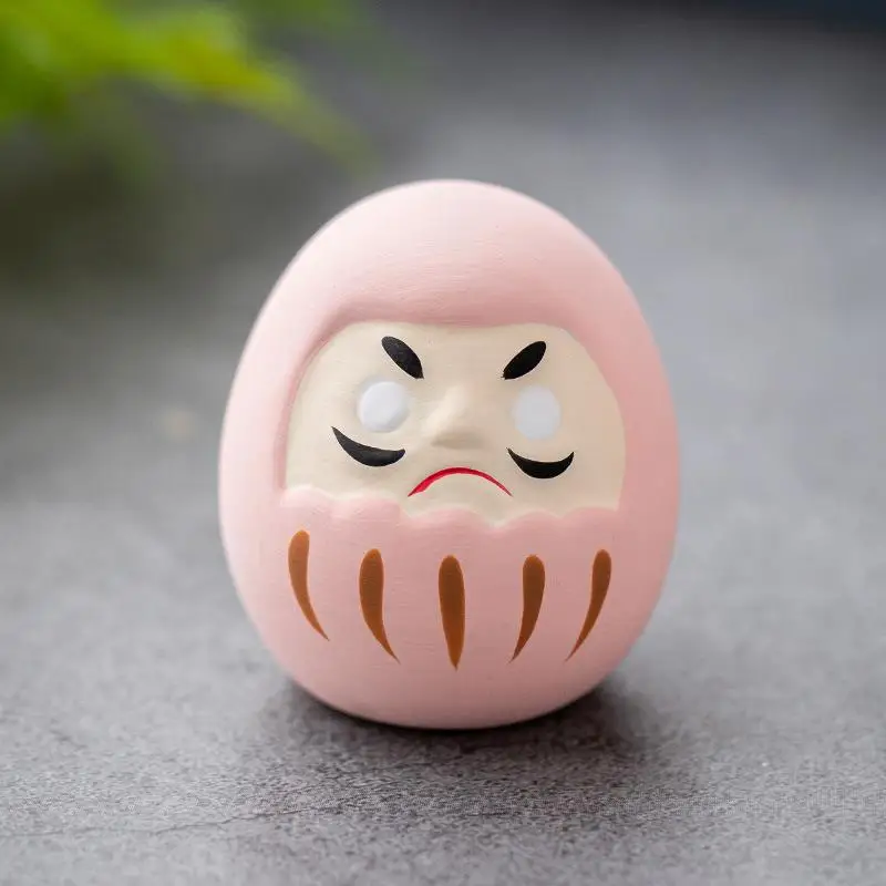 Ceramiczna laleczka Daruma figurka na szczęście Jasnożółty