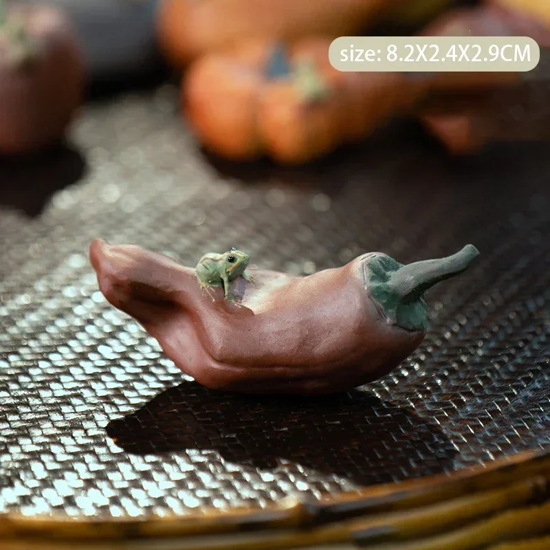 Ceramiczna figurka Tea Pet z fioletowej gliny Yixing Pomarańczowy