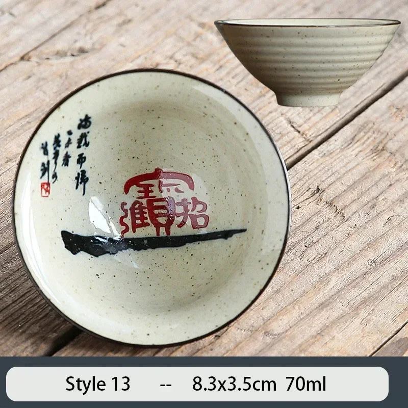 Ceramiczna filiżanka do herbaty 70 ml ręcznie zdobiona kwiatami Biały