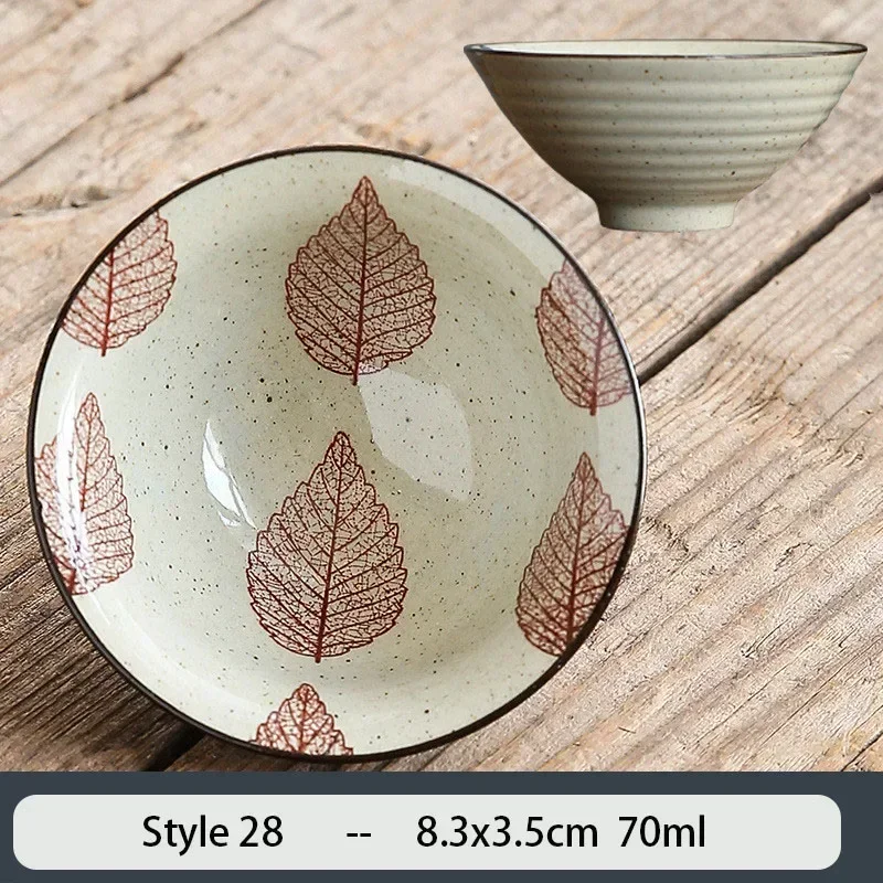 Ceramiczna filiżanka do herbaty 70 ml ręcznie zdobiona kwiatami Khaki