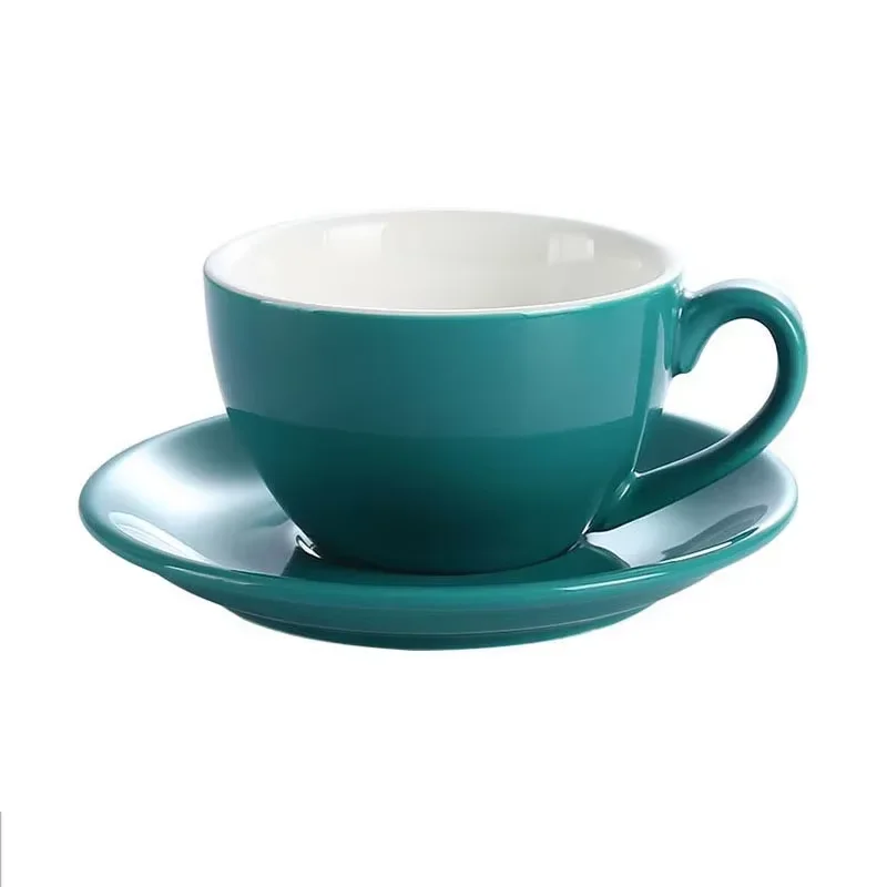 Ceramiczna filiżanka espresso ze spodkiem w stylu europejskim Jasnożółty