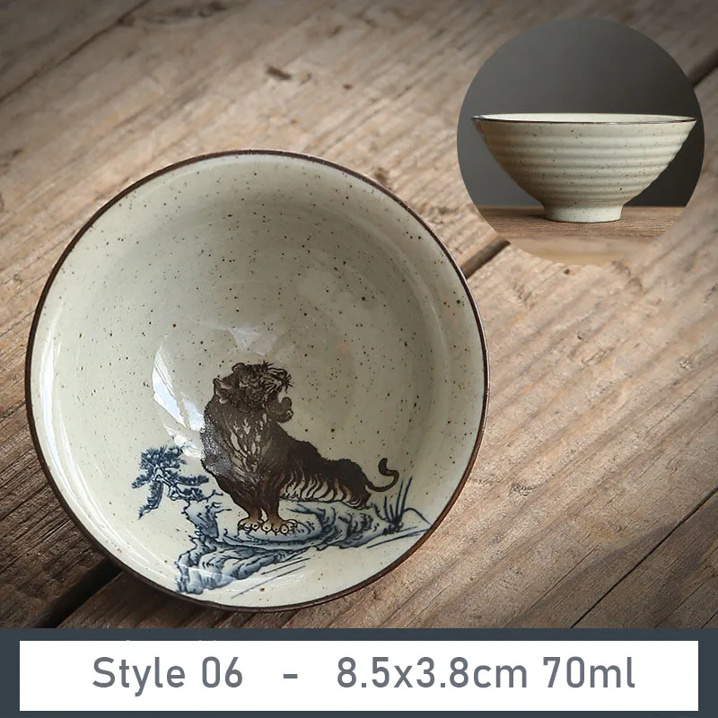 Ceramiczna filiżanka do herbaty z porcelany popiołowej 70 ml — styl retro Jasnożółty