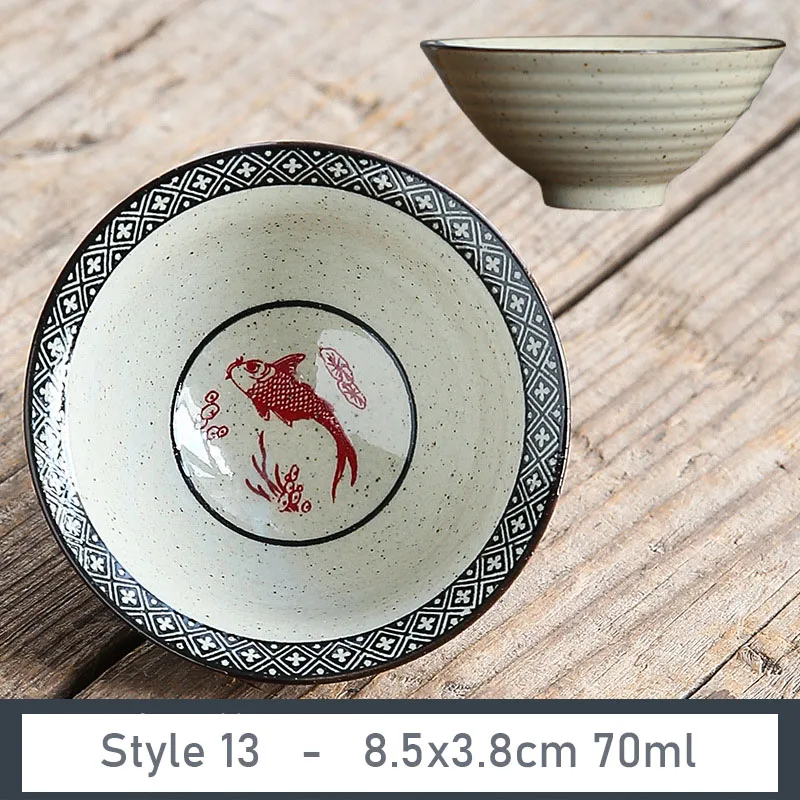Ceramiczna filiżanka do herbaty z porcelany popiołowej 70 ml — styl retro Pomarańczowy