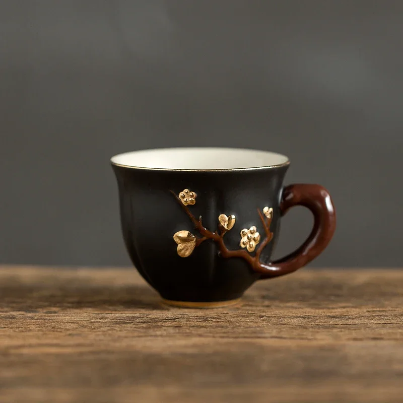 Ceramiczna filiżanka do herbaty ze wzorem śliwy chińska porcelana Zielony