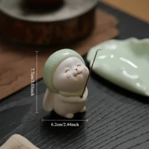 Ceramiczna kadzielnica Króliczek — urocza dekoracja do salonu Zielony