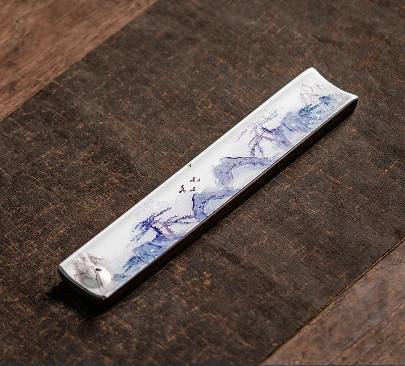 Ceramiczna kadzielnica zen z emalią — wkład do kadzidełek patyczkowych Czerwony