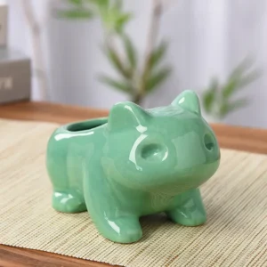 Ceramiczna mini doniczka na sukulenty z otworem Burgundia