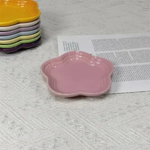 Ceramiczna miska dla kota w kształcie kwiatu śliwy, 14 cm Biały