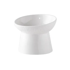 Ceramiczna miska dla kota na podstawce, pochylona Czerwony