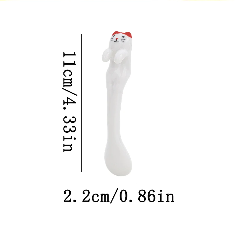 Ceramiczna wisząca łyżeczka do kawy ze zwierzątkiem Khaki
