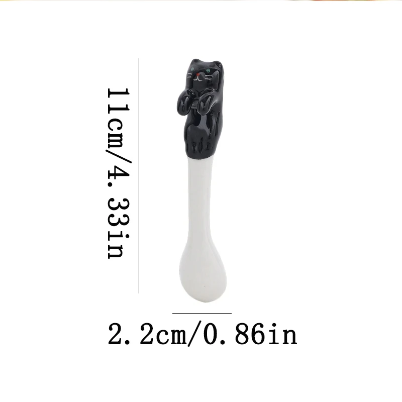 Ceramiczna wisząca łyżeczka do kawy ze zwierzątkiem Jasnozielony