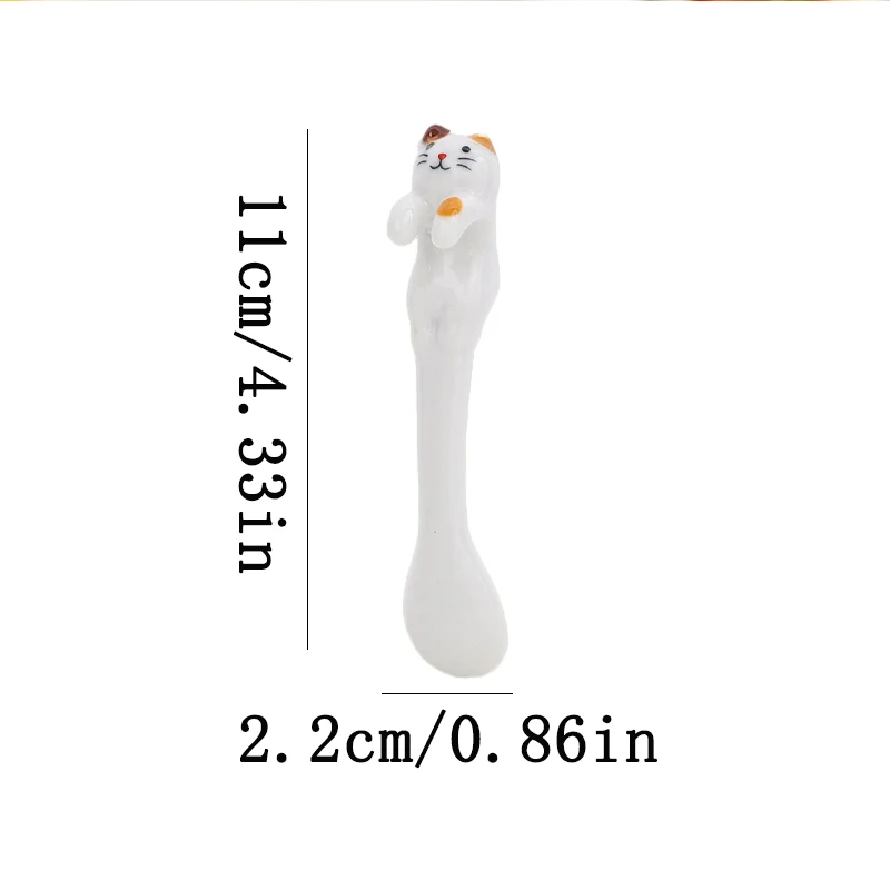 Ceramiczna wisząca łyżeczka do kawy ze zwierzątkiem Jasnożółty