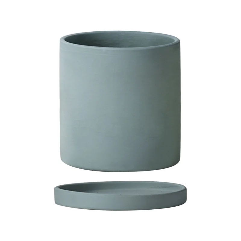 Kolorowe ceramiczne doniczki skandynawskie do sukulentów z otworem Zielony