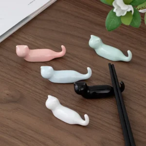 Ceramiczne podstawki pod pałeczki w kształcie żaby Czarny jasny