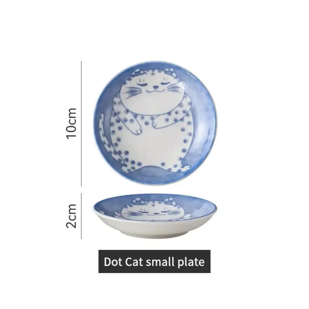 Ceramiczne talerzyki z kotem - małe miseczki na przystawki Czerwony