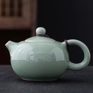Ceramiczny czajniczek do herbaty z efektem pękającego lodu Ge Yao Jasnożółty